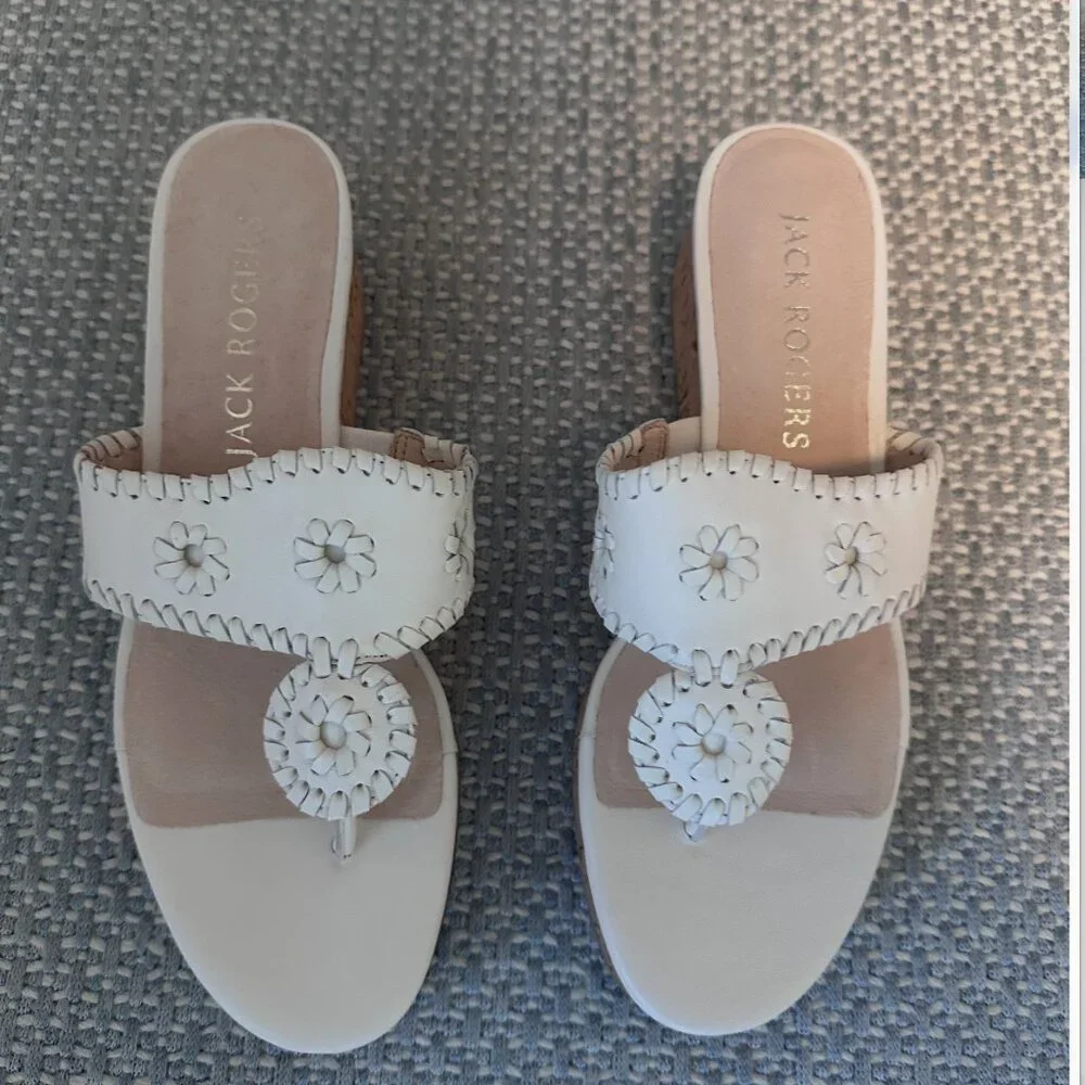 Jack Rogers Jacks Mid Wedge - White - Picture 1 of 3